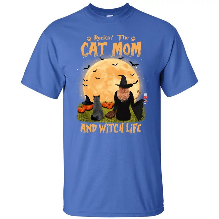 Rocking The Cat Mom Witch Life British Shorthair Halloween Cool Gift Tall T-Shirt