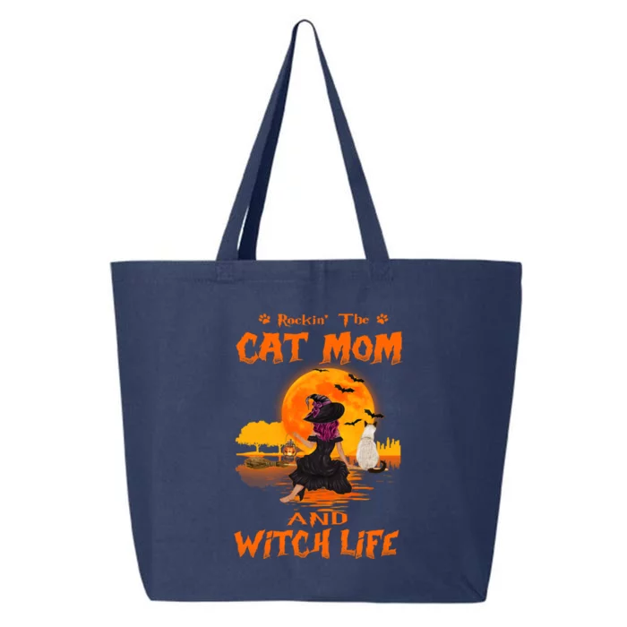 Rocking The Cat Mom Witch Life Siamese Cat Halloween Funny Gift 25L Jumbo Tote