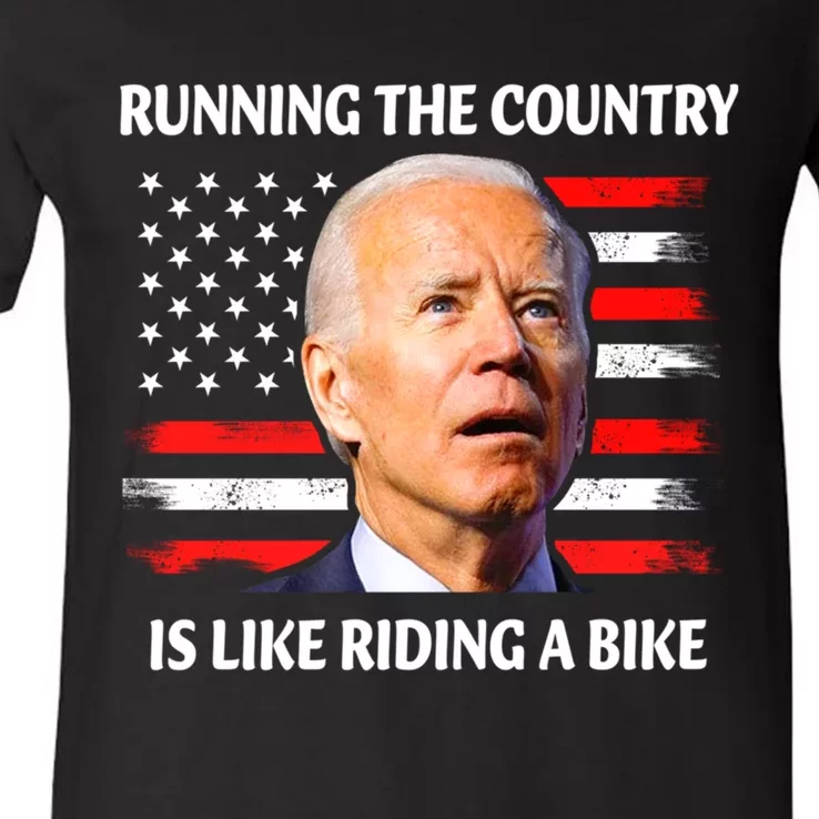 Running The Country Is Like Riding A Bike Joe Biden V-Neck T-Shirt