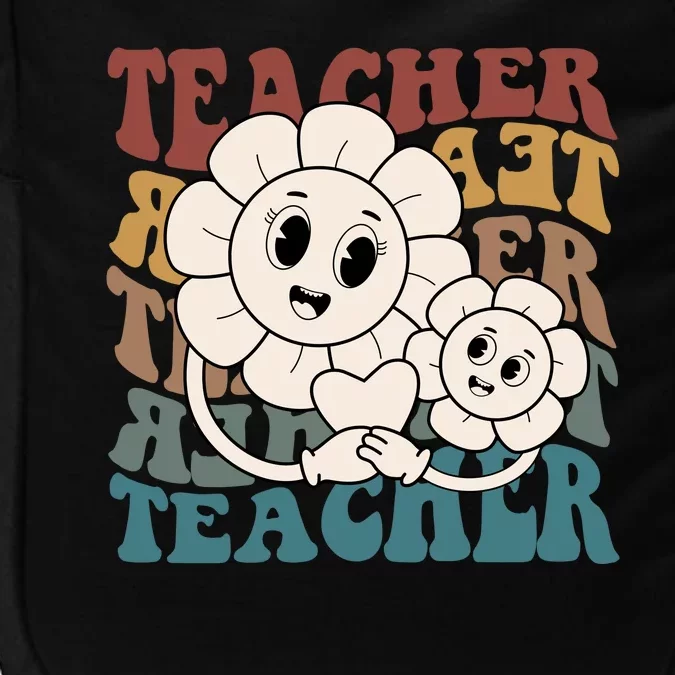 Retro Teacher Cute Gift Sunflower Heart Impact Tech Backpack