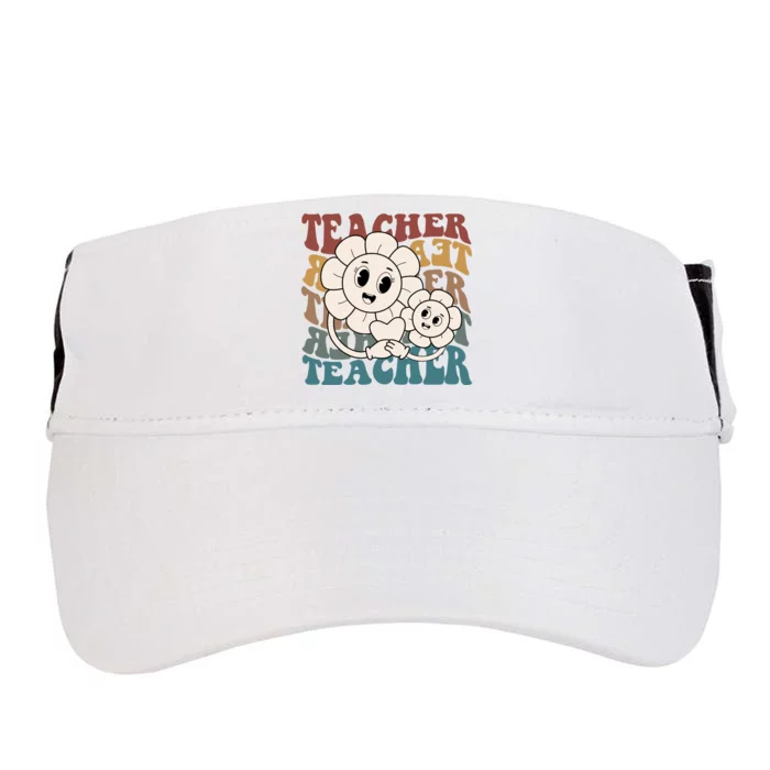 Retro Teacher Cute Gift Sunflower Heart Adult Drive Performance Visor