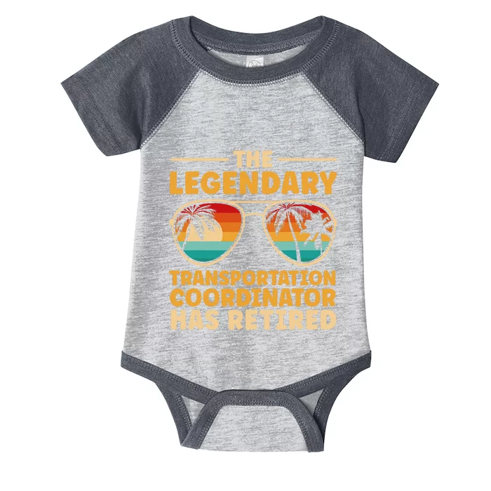 Retired Transportation Coordinator Retirement Infant Baby Jersey Bodysuit