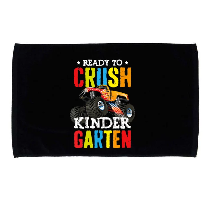 Ready To Crush Kindergarten Boy Monster Truck Back To School Microfiber Hand Towel