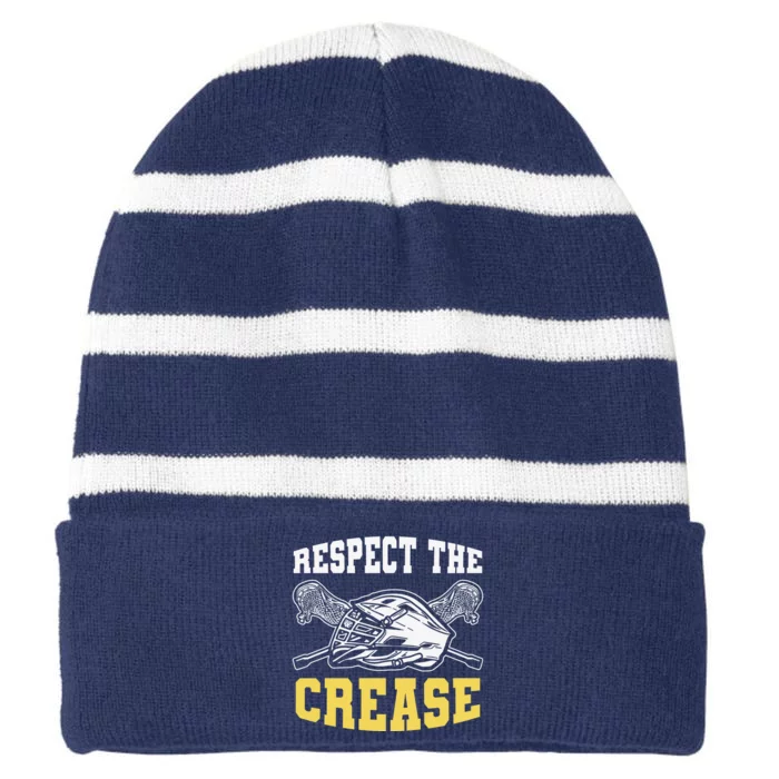 Respect The Crease Lacrosse Goalie Lacrosse Plus Size Shirts For Men And Women Striped Beanie with Solid Band