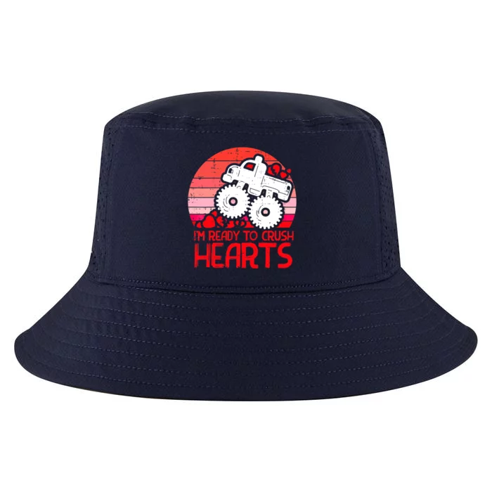 Ready To Crush Hearts Monster Truck Toddler Boys Valentine Cool Comfort Performance Bucket Hat