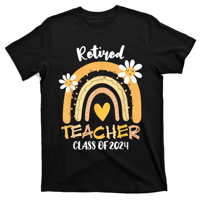 Retired Teacher Class Of 2024 Rainbow Teachers Retirement T-Shirt