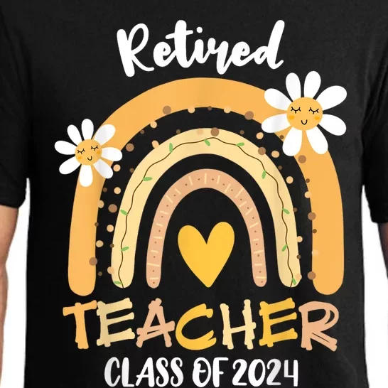 Retired Teacher Class Of 2024 Rainbow Teachers Retirement Pajama Set