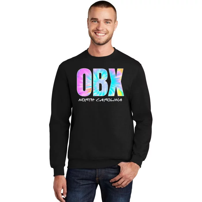 Retro Tie Dye OBX North Carolina Outer Banks Tall Sweatshirt