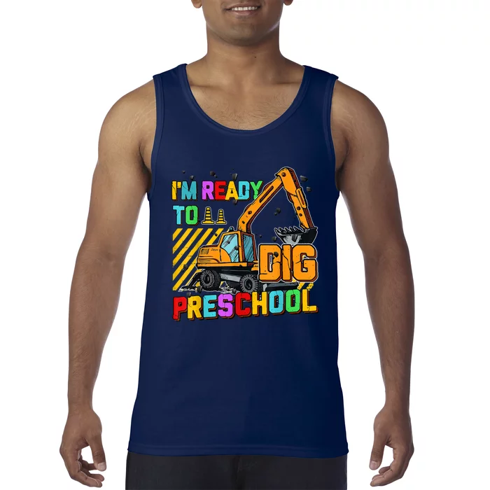 Ready To Dig Preschool Construction Back To School Men Boy Tank Top