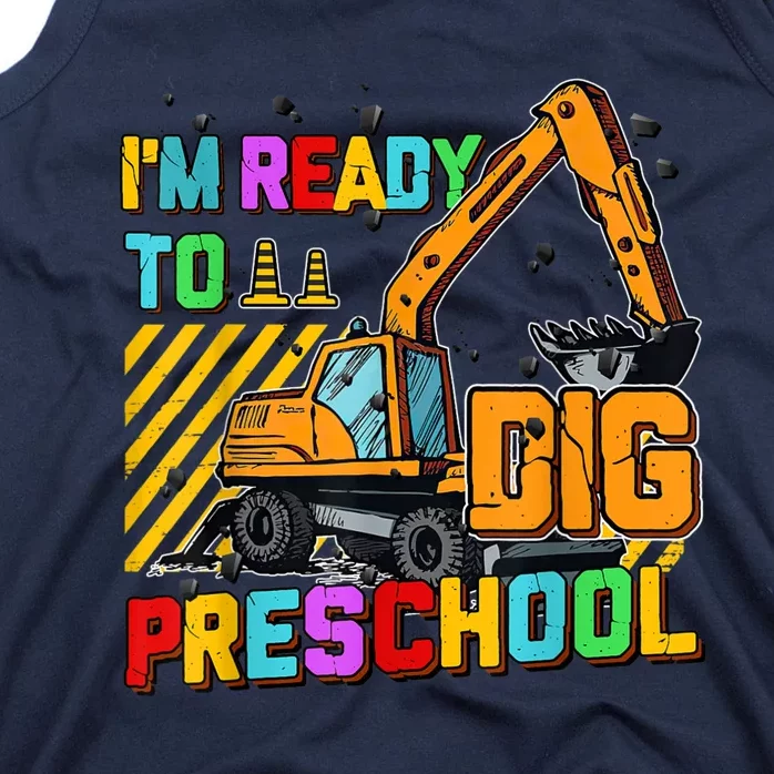 Ready To Dig Preschool Construction Back To School Men Boy Tank Top