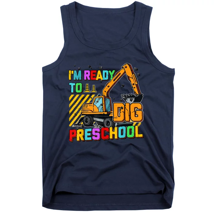 Ready To Dig Preschool Construction Back To School Men Boy Tank Top