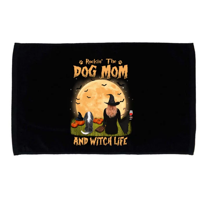 Rocking The Dog Mom And Witch Life Cavalier Halloween Gift Microfiber Hand Towel