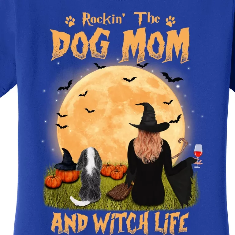 Rocking The Dog Mom And Witch Life Cavalier Halloween Gift Women's T-Shirt