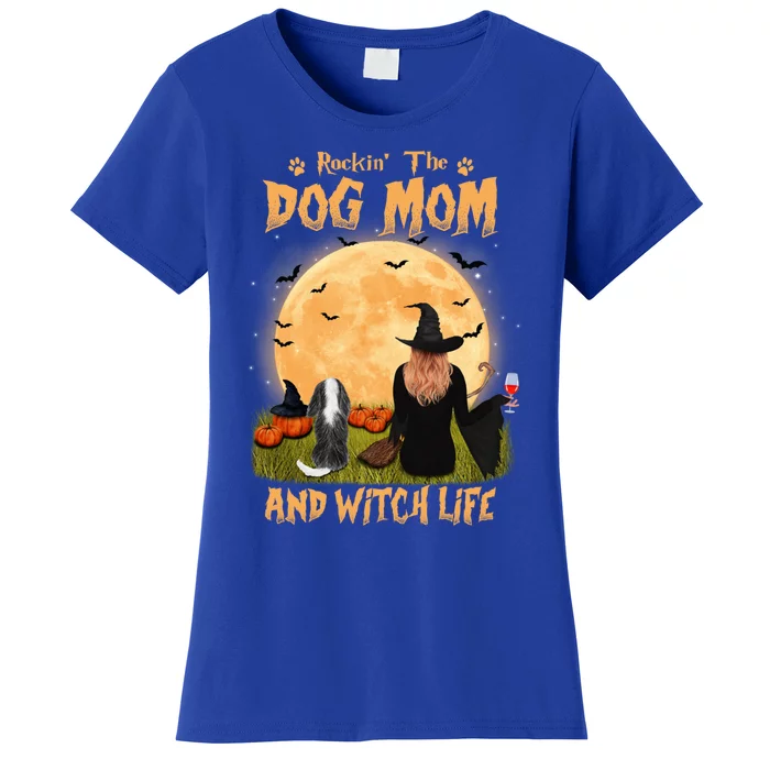 Rocking The Dog Mom And Witch Life Cavalier Halloween Gift Women's T-Shirt