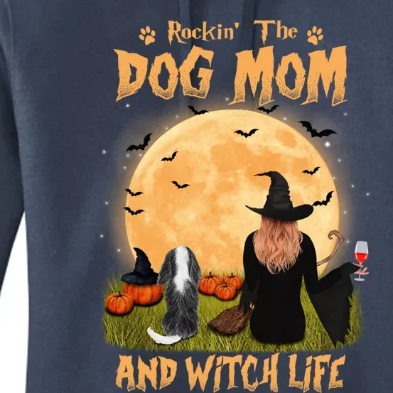 Rocking The Dog Mom And Witch Life Cavalier Halloween Gift Women's Pullover Hoodie