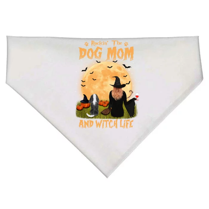 Rocking The Dog Mom And Witch Life Cavalier Halloween Gift USA-Made Doggie Bandana