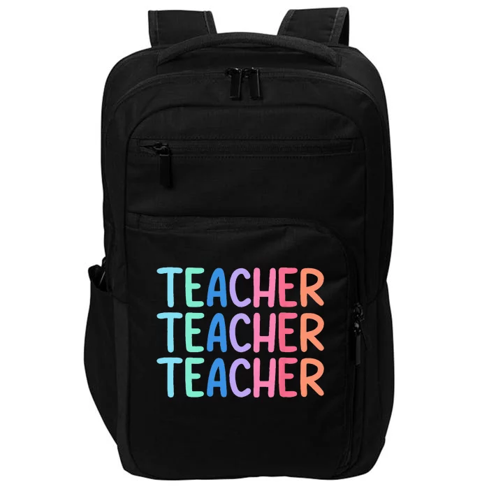 Retro Teacher Daisy Colorful Elementary School Teacher Impact Tech Backpack