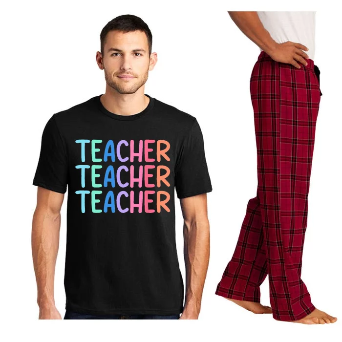 Retro Teacher Daisy Colorful Elementary School Teacher Pajama Set