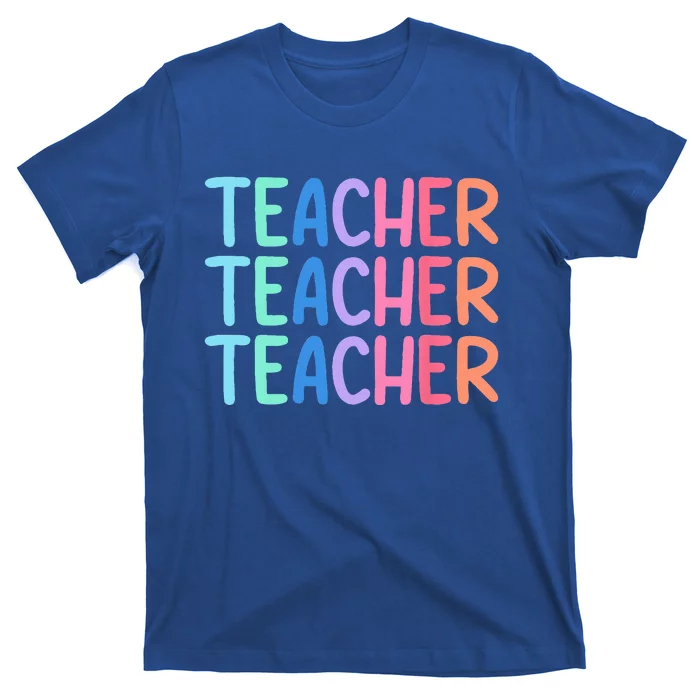 Retro Teacher Daisy Colorful Elementary School Teacher T-Shirt