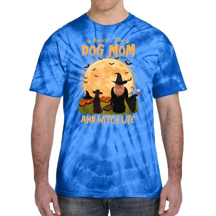 Rocking The Dog Mom And Witch Life Chihuahua Halloween Gift Tie-Dye T-Shirt