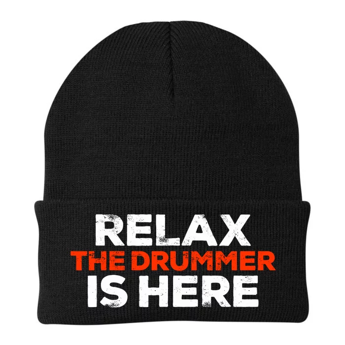 Relax The Drummer Is Here Musician Gift Knit Cap Winter Beanie