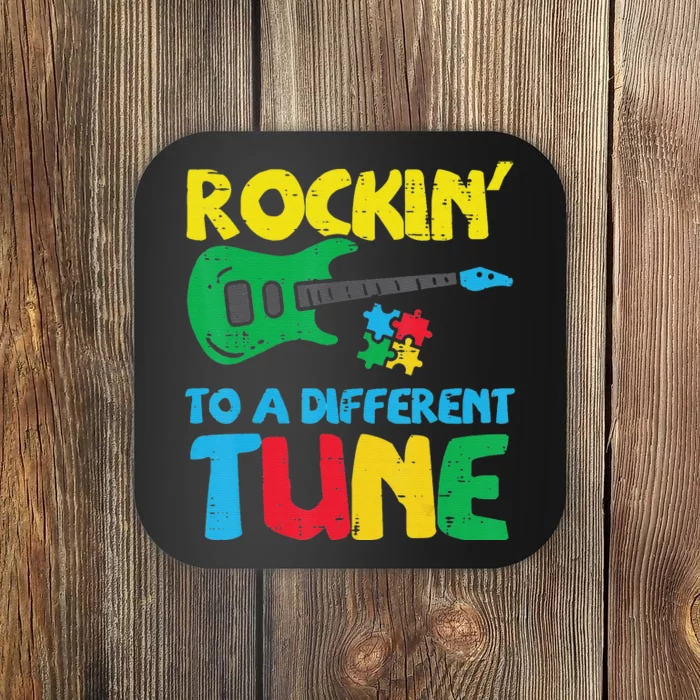 Rockin To Different Tune Guitar Autism Awareness Music Coaster