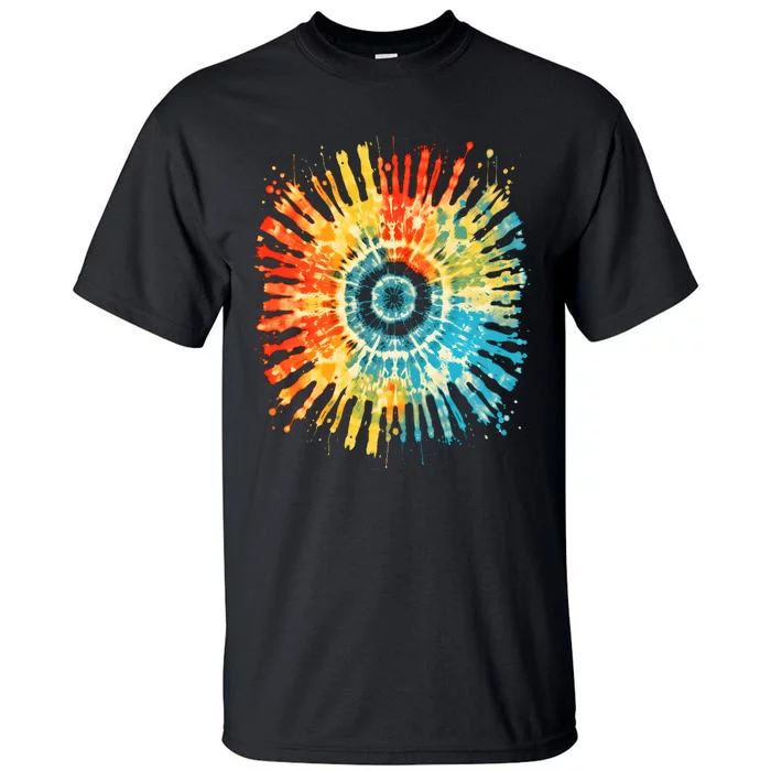 Retro Tie Dye 60s 70s Hippie Aesthetic Graphic Art Tall T-Shirt