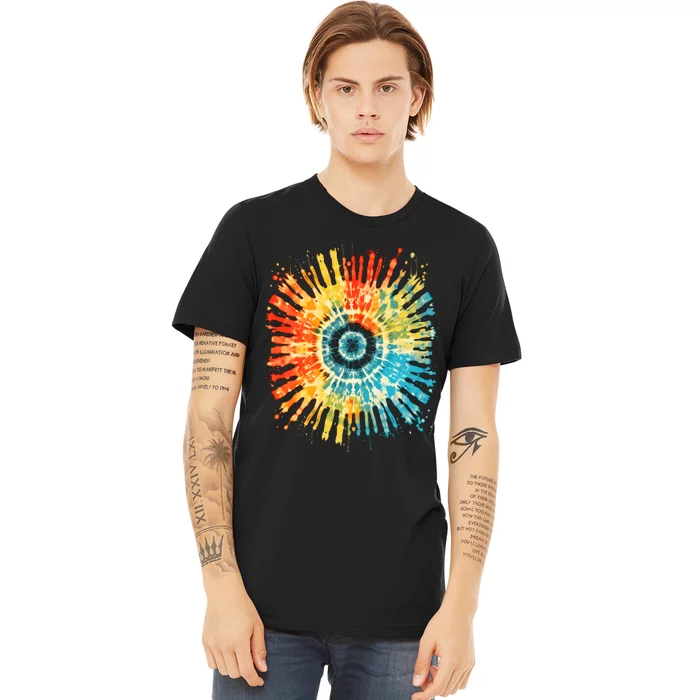 Retro Tie Dye 60s 70s Hippie Aesthetic Graphic Art Premium T-Shirt