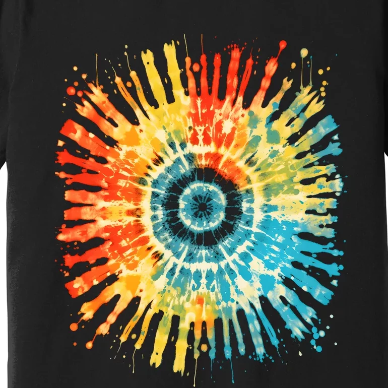 Retro Tie Dye 60s 70s Hippie Aesthetic Graphic Art Premium T-Shirt