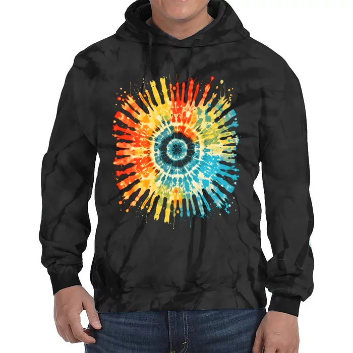 Retro Tie Dye 60s 70s Hippie Aesthetic Graphic Art Tie Dye Hoodie