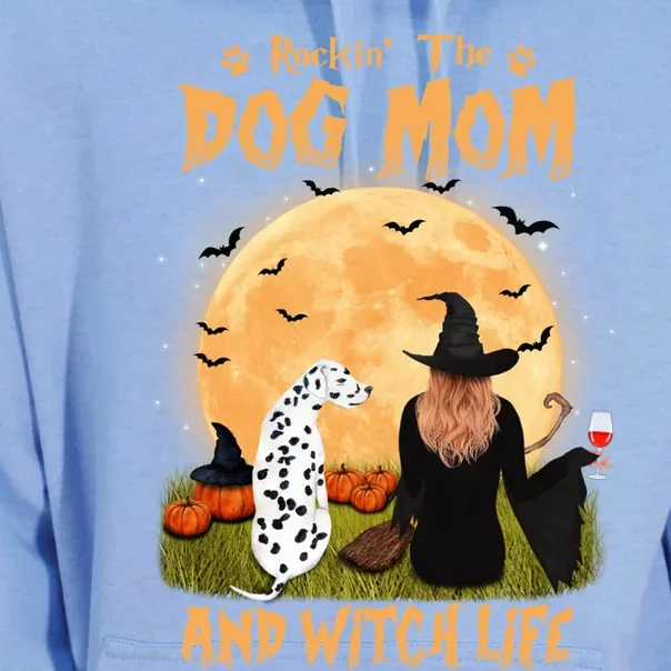 Rocking The Dog Mom And Witch Life Dalmatian Halloween Gift Unisex Surf Hoodie