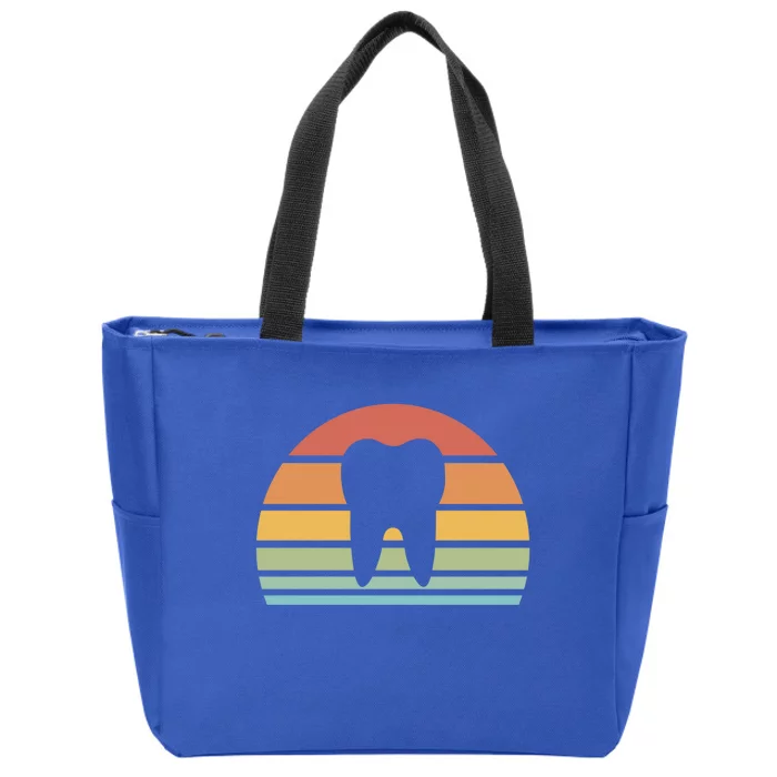 Retro Teeth Dentist Dental Hygienist Assistant Dental Squad Gift Zip Tote Bag