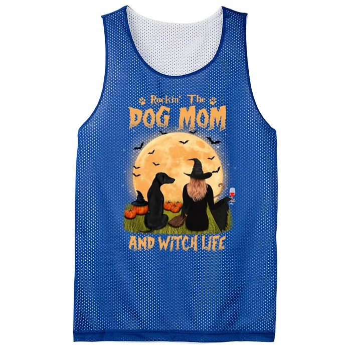 Rocking The Dog Mom And Witch Life Dobern Halloween Meaningful Gift Mesh Reversible Basketball Jersey Tank