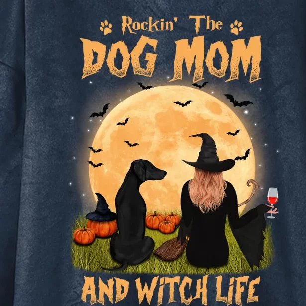 Rocking The Dog Mom And Witch Life Dobern Halloween Meaningful Gift Hooded Wearable Blanket