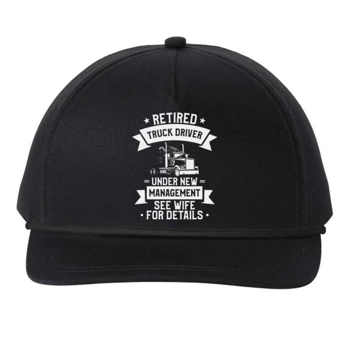 Retired Truck Driver Funny Retirement Quote For A Trucker Snapback Five-Panel Rope Hat