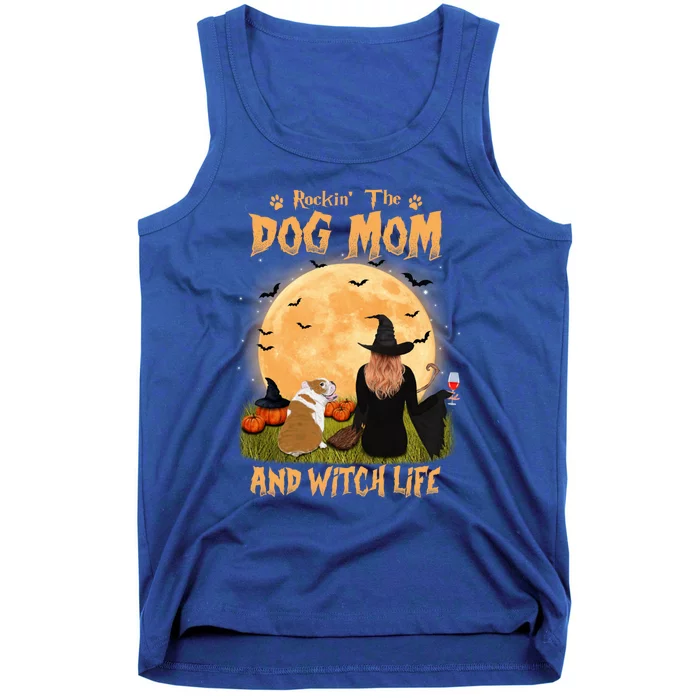 Rocking The Dog Mom And Witch Life English Bulldog Halloween Great Gift Tank Top