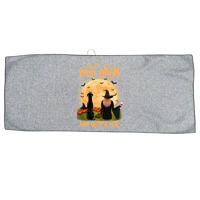 Rocking The Dog Mom And Witch Life Greyhound Halloween Cool Gift Large Microfiber Waffle Golf Towel