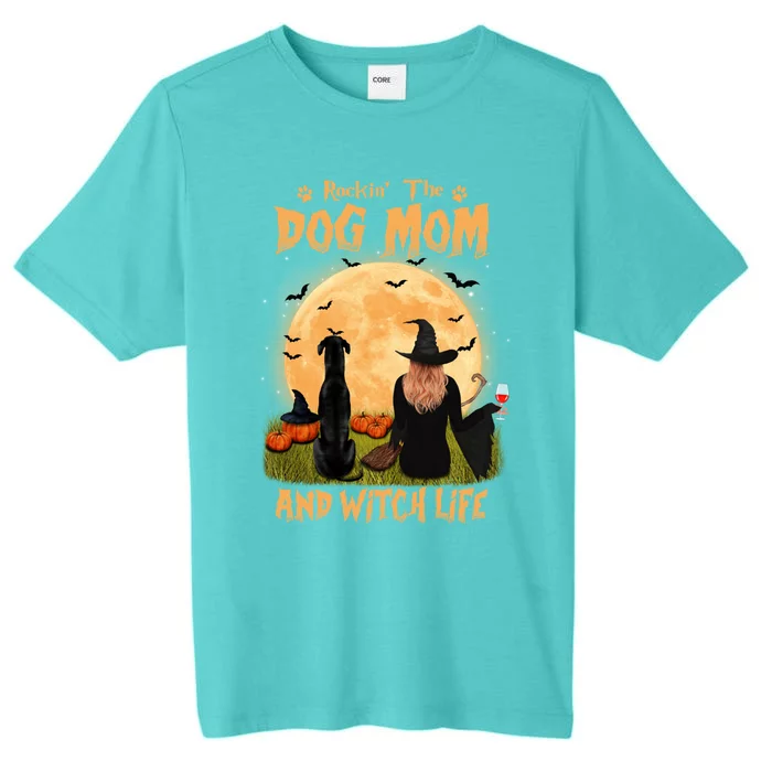 Rocking The Dog Mom And Witch Life Greyhound Halloween Cool Gift ChromaSoft Performance T-Shirt