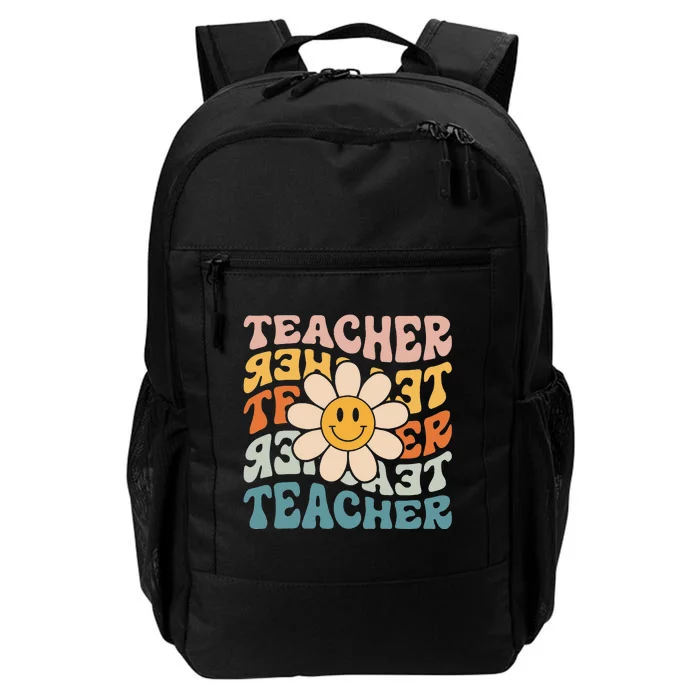 Retro Teacher Daisy Colorful Elementary School Teacher Daily Commute Backpack