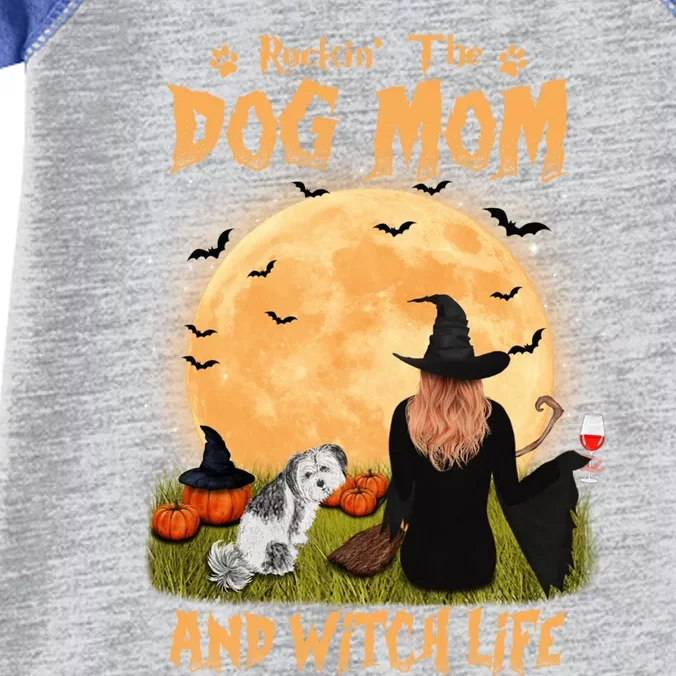 Rocking The Dog Mom And Witch Life Lhasa Apso Halloween Gift Infant Baby Jersey Bodysuit