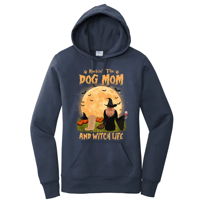 Rocking The Dog Mom And Witch Life Pekingese Halloween Funny Gift Women's Pullover Hoodie