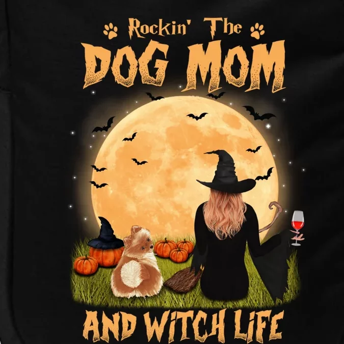 Rocking The Dog Mom And Witch Life Pomeranian Halloween Gift Impact Tech Backpack