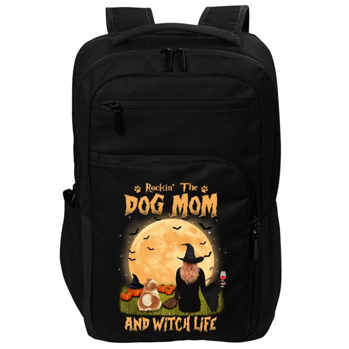 Rocking The Dog Mom And Witch Life Pomeranian Halloween Gift Impact Tech Backpack