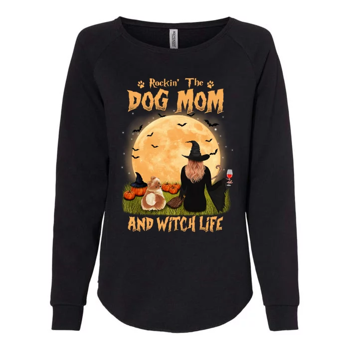 Rocking The Dog Mom And Witch Life Pomeranian Halloween Gift Womens California Wash Sweatshirt