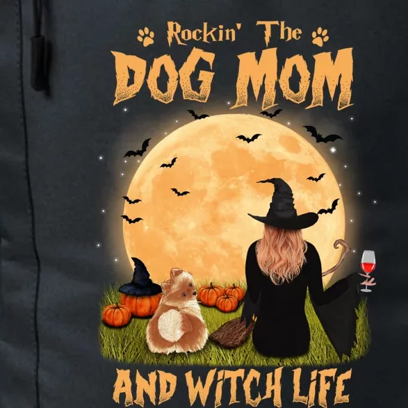 Rocking The Dog Mom And Witch Life Pomeranian Halloween Gift Daily Commute Backpack