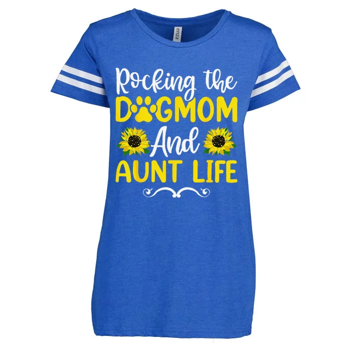 Rocking The Dog Mom & Aunt Life Sunflower Mothers Day Enza Ladies Jersey Football T-Shirt