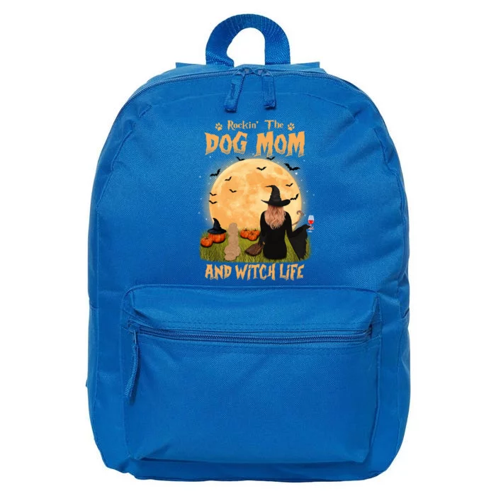 Rocking The Dog Mom And Witch Life Poodle Halloween Gift 16 in Basic Backpack