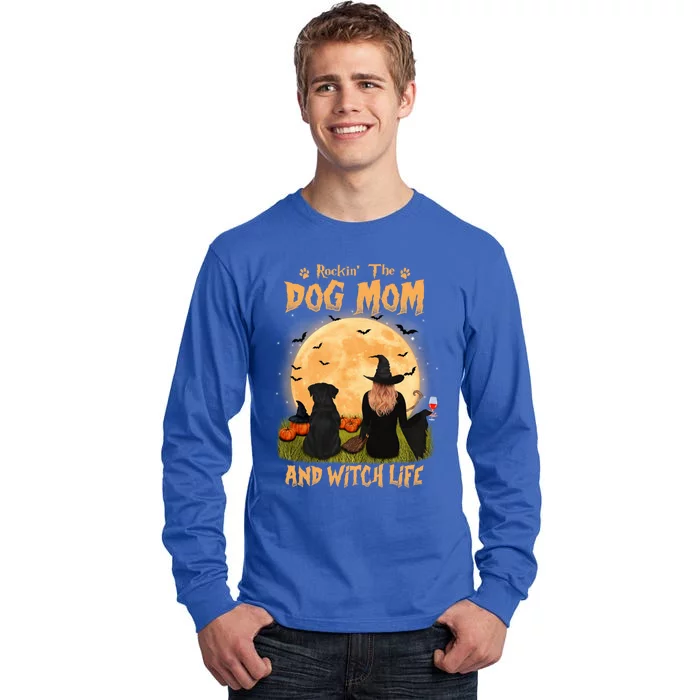 Rocking The Dog Mom And Witch Life Rottweiler Halloween Meaningful Gift Tall Long Sleeve T-Shirt