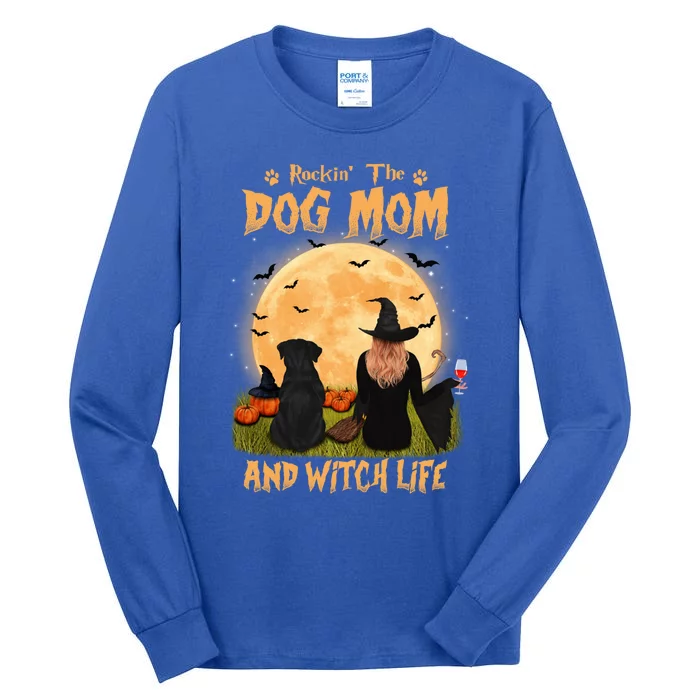 Rocking The Dog Mom And Witch Life Rottweiler Halloween Meaningful Gift Tall Long Sleeve T-Shirt