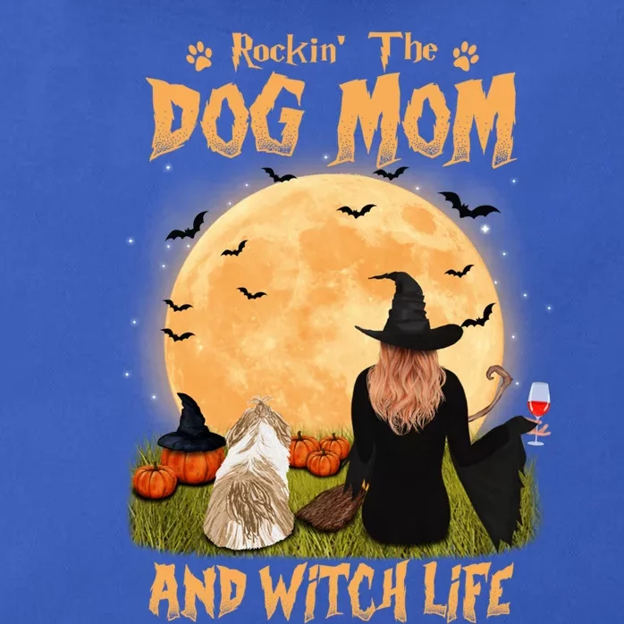 Rocking The Dog Mom And Witch Life Shih Tzu Halloween Cool Gift Zip Tote Bag